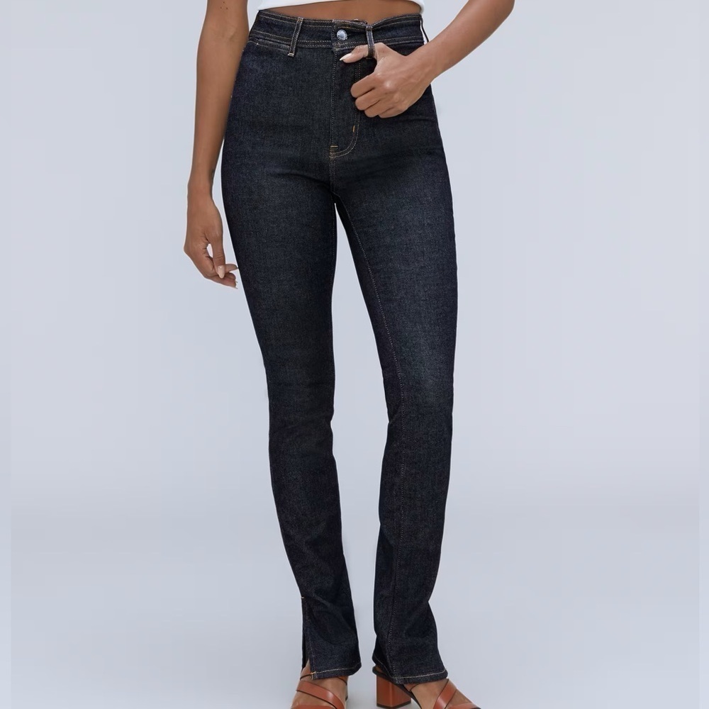 Everlane NEW Women’s The Way-High Skinny Split Hem Jean Dark Rinse Size 27